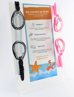 Présentoir pour lunettes de natation transparent