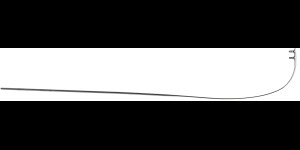 Branche monobloc pour lunettes en verre argent 1,6mm large 1 paire