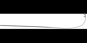 Branche monobloc pour lunettes en verre noir 1,6mm large 1 paire