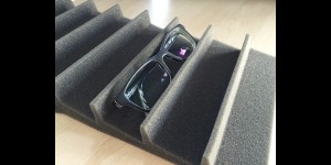 nsert en caoutchouc mousse, gris foncé, découpable, adapté aux tiroirs étroits