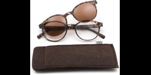 Lunettes de lecture en plastique avec pince solaire magenetic havane +1.00