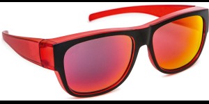  Lunettes superposables petite rouge-noir