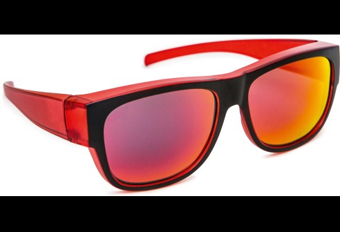  Lunettes superposables petite rouge-noir