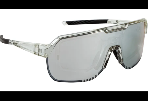 Lunettes de sport Leader Aero noir/transparent avec verres à revêtement Revo argent