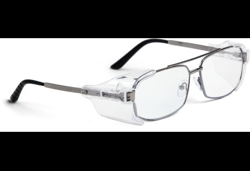 Lunettes de protection metal avec avec pont double et protection latérale, gun