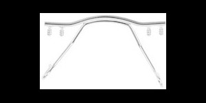 Pont nasal pour lunettes percées avec cavaliers, Argent