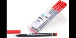 Crayon de marquage du verre, rouge, fin