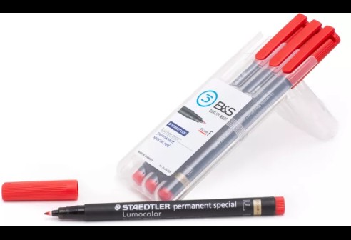 Crayon de marquage du verre, rouge, fin