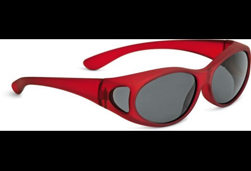 Lunettes superposables, rouge mat