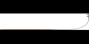 Ressort monobloc pour lunettes en verre beta-titane marron 1,6mm large 1 paire
