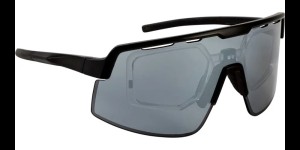 Lunettes de sport Leader Lope noir avec verres miroir couleur argentée à revêtement Revo