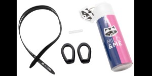 Kit de montage pour lunettes de natation Milo & Me Nalu, taille M bandeau, anneaux et pont de nez noir