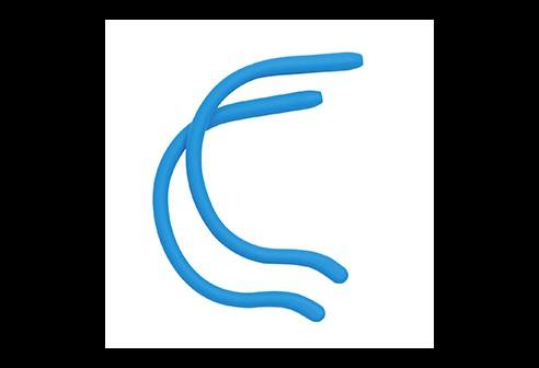 Embouts de sport en silicone, enfants: longueur 75 mm, bleu clair