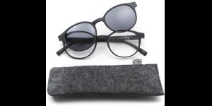 Lunettes de lecture en plastique avec pince solaire magenetic noir +1.00