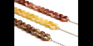 Chaîne de lunettes acrylique/métal assorties 6 pièces