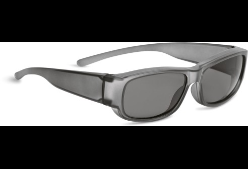 Shoptic Overzetbril - rechthoekig met brede veren grijs