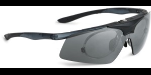 Sportbril kunststof rookgrijs/zwartmat