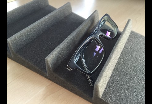 Schuimrubberinleg voor zonnebrillen donkergrijs, snijdbaar