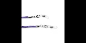 Brilketting slang met karabijnsluiting lila, 3 stuks