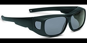 Shoptic overzetzonnebril zwart hoekig