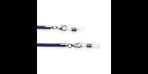 Brilketting slang met karabijnsluiting blauw, 3 stuks