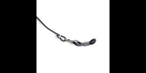Brilkoord rubberen band met karabijnsluiting zwart, 4 stuks