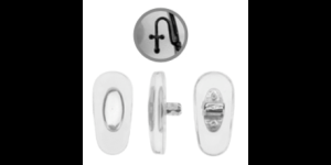 Siliconen insteek pads RayBan zilver kern 16 mm