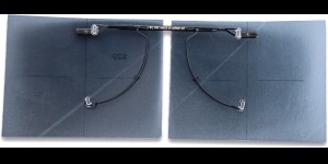 Voorhanger opklapbaar, zeer fijne uitvoering, maat L, zwart frame - Grijs, polariserend