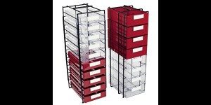 Metalen drager voor werkbakken middelgrote uitvoering, voor 10 werkbakken nr 1456 . .