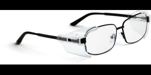 Veiligheidsbril metaal met zijkleppen matzwart