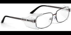 Veiligheidsbril metaal met zijkleppen matgun