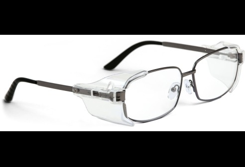 Veiligheidsbril metaal met zijkleppen matgun