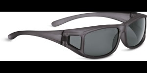 Overzetzonnebril medium -  rechthoekig - grijs mat