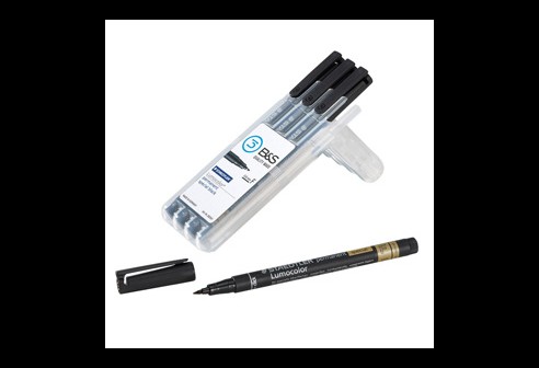 Glasmarkeer stiften fijnschrijver, zwart