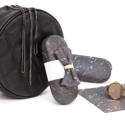 Etui Black Marble met microvezeldoekje