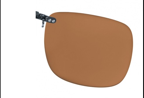 Voorhanger voor metalen monturen, opklembaar 52 x 42 mm - Bruin, gepolariseerd