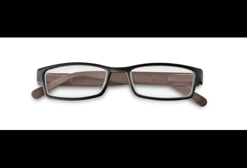 Kunststof leesbril met zachte veren - Mat zwart-bruin