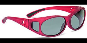 Shoptic overzetzonnebril rood ovaal, soft touch