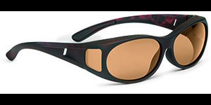 Shoptic overzetzonnebril havana ovaal, soft touch