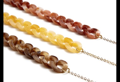 Brilketting acryl/metaal assortie