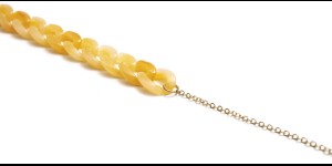 Brilketting acryl perzik/rose goud 2 stuks