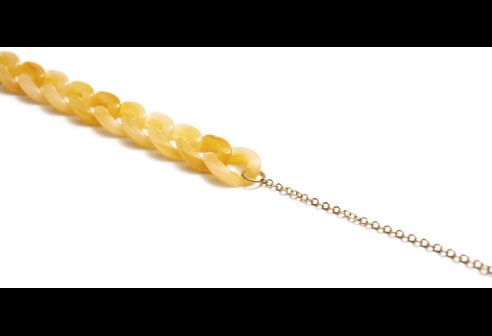 Brilketting acryl perzik/rose goud 2 stuks