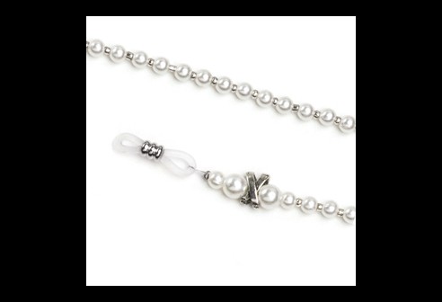 Brilketting Abigail wit, 2 stuks 